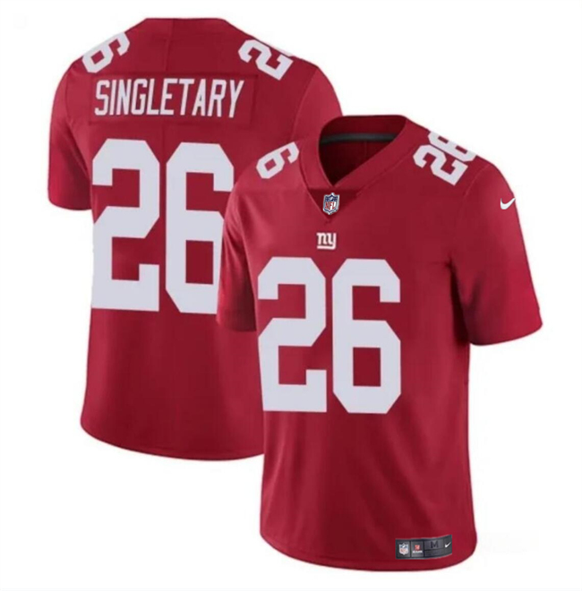 Men's New York Giants #26 Devin Singletary Red Vapor Untouchable Limited Stitched Jersey